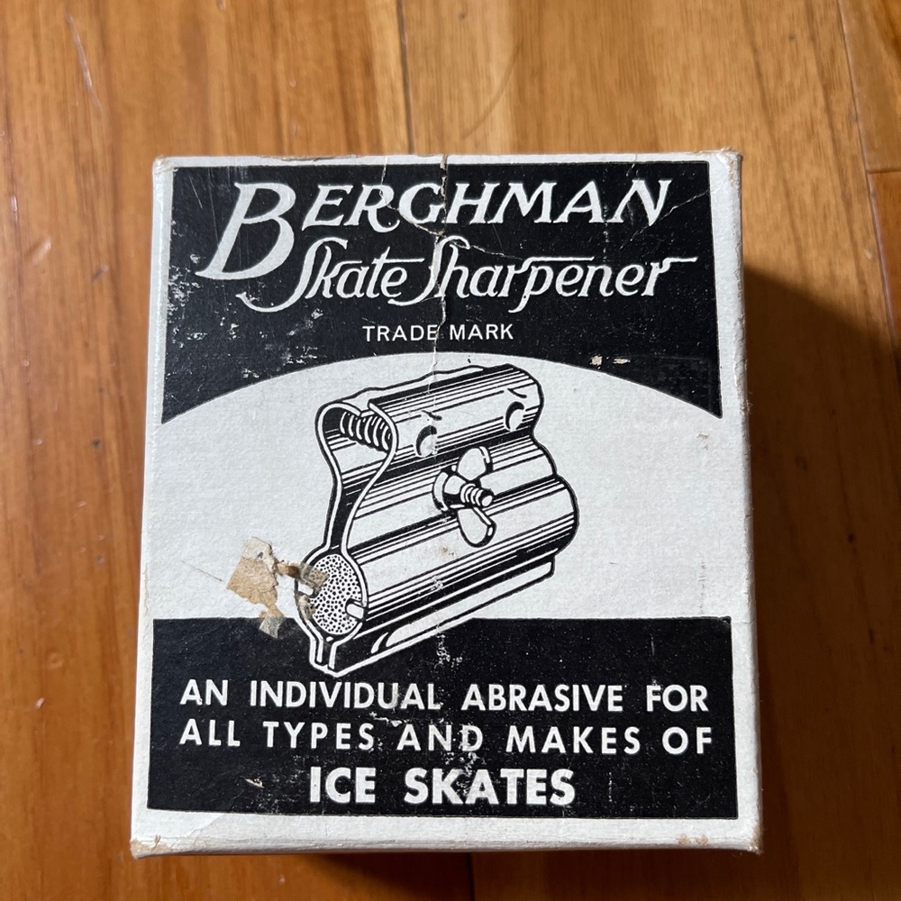 Vintage Berghman Skate Sharpener In Original Box Maywood IL.